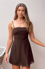 Brown Slip Mini Dress
