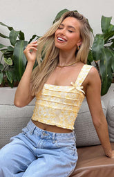 Yellow Floral Tank Top
