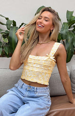 Yellow Floral Tank Top