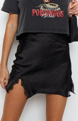Black Split Mini Skirt