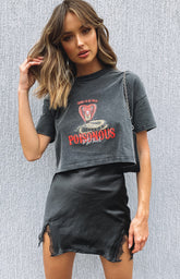 Black Split Mini Skirt