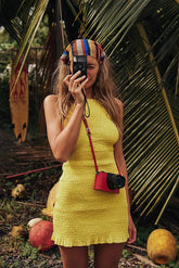 Yellow Smocked Mini Dress