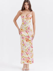 Yellow Floral Maxi Slip Dress