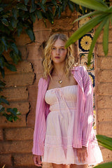 Pink Strappy Back Mini Dress