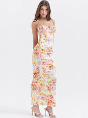 Yellow Floral Maxi Slip Dress