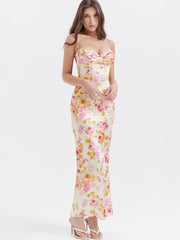 Yellow Floral Maxi Slip Dress
