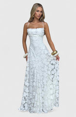 Spaghetti Strap Backless Textured Maxi Dress