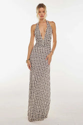 Polka Dot Diary Backless Maxi Dress