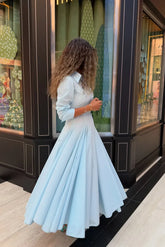 Light Blue Button Down Maxi Dress