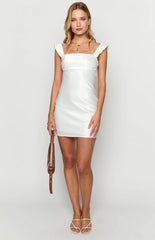 White Satin Mini Dress