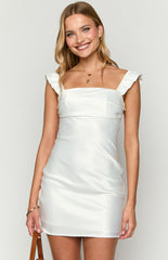 White Satin Mini Dress