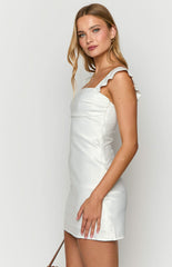 White Satin Mini Dress