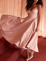 Baby Pink Slip Midi Dress