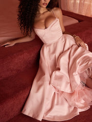 Baby Pink Slip Midi Dress