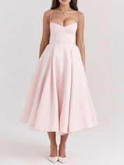 Baby Pink Slip Midi Dress