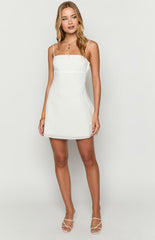 White Back Bow-Tie Mini Dress