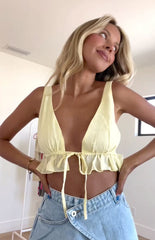 Preppy Yellow Crop Top
