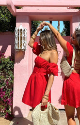 Red Off The Shoulder Mini Dress