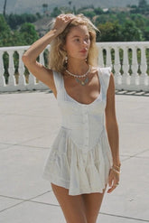 White Button Down Mini Dress