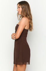 Brown Slip Mini Dress