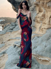Red And Black Floral Maxi Dress