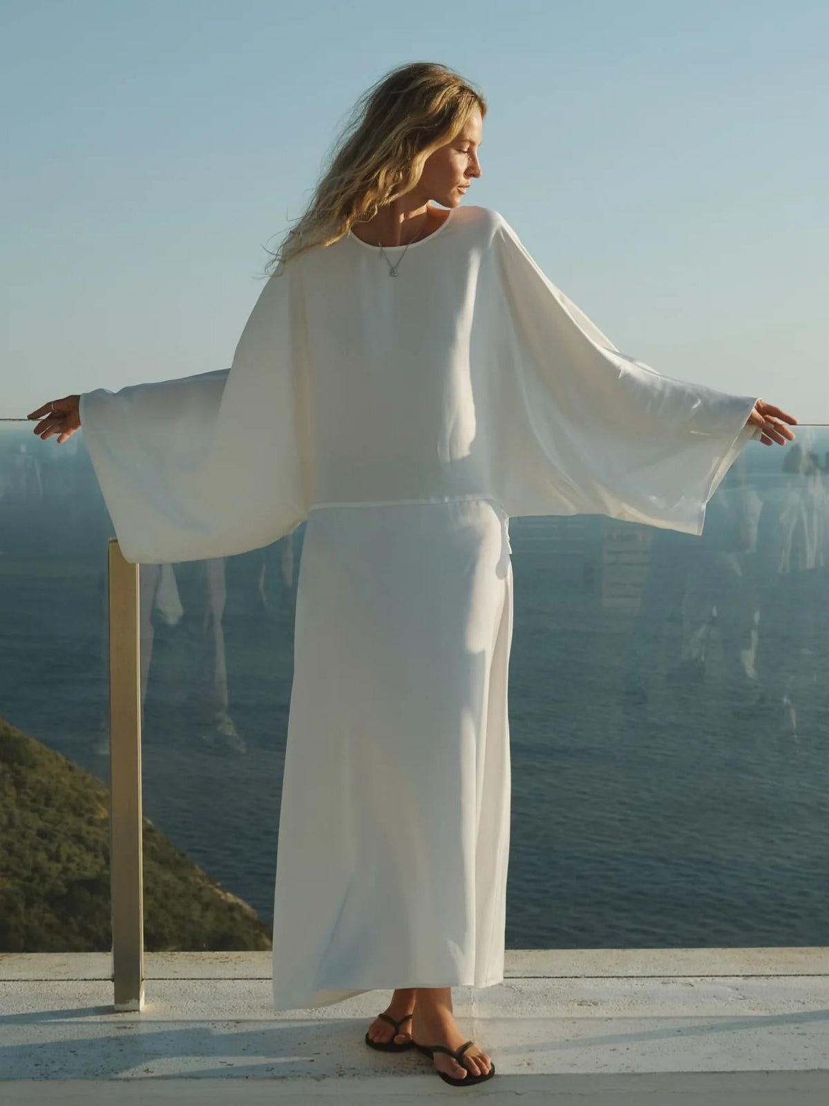 Simplicity White Batwing Maxi Dress