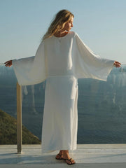Simplicity White Batwing Maxi Dress