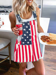 Star Striped Print Mini Dress