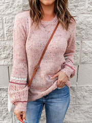 Blush Pom Trim Knit Sweater