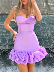 Chic Ruffled Hemline Mini Dress