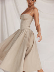 Beige Cami Midi Dress