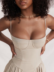 Beige Cami Midi Dress
