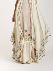 Beige Floral Loose Slip Maxi Dress