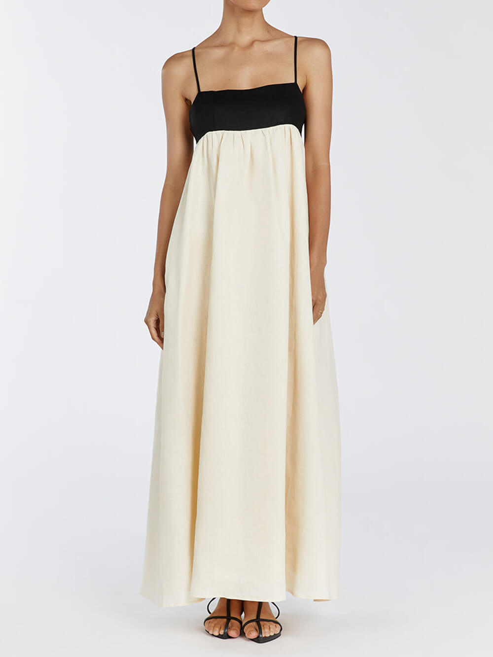 Black White Slip Maxi Dress