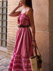 Ethnic Print Slip Maxi Dress