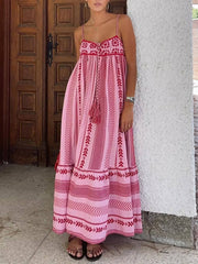Ethnic Print Slip Maxi Dress
