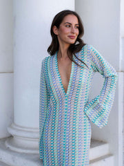 Boho Crochet Knit Maxi Dress