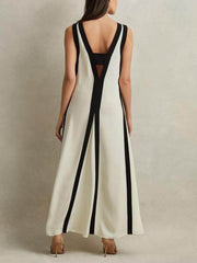 Colorblock Loose Maxi Dress