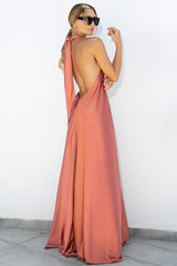 Satin Elegant Backless Maxi long Dress