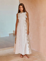 Delicate Crochet Lace Sleeveless Maxi Dress