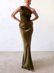 Elegant One Shoulder Maxi Dress