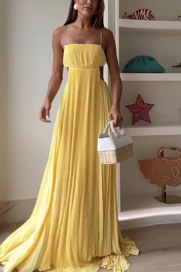 Butter Yellow Open Back Maxi Dress