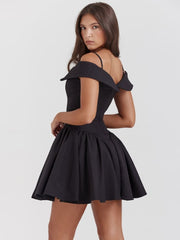 Black Off-Shoulder Mini Dress