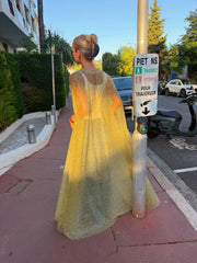 Lime Green Sheer Long Cape