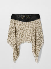 Leopard Print Irregular Hemline Mini Skirt
