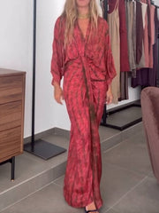 Kimono-Inspired Floral Maxi Dress