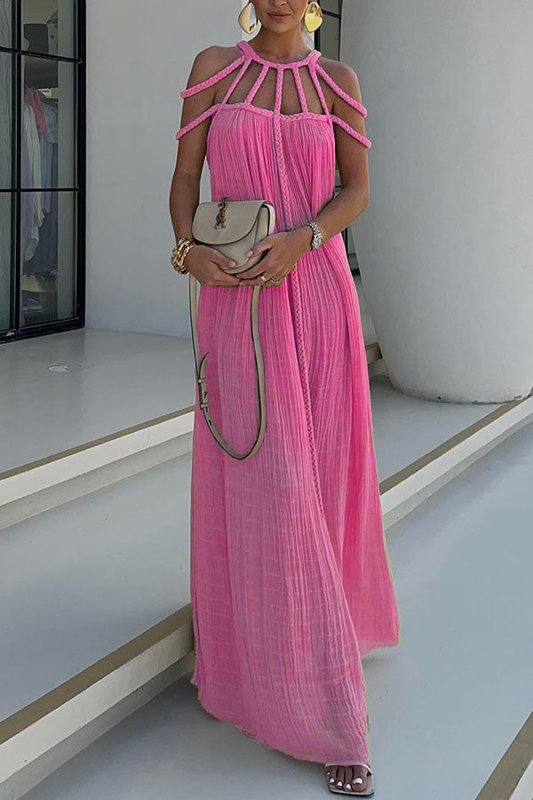 Braided Shoulder Straps Maxi Dress
