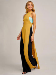 Color Block Sleeveless Jumpsuit