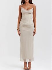 Light Gray Bodycon Maxi Dress