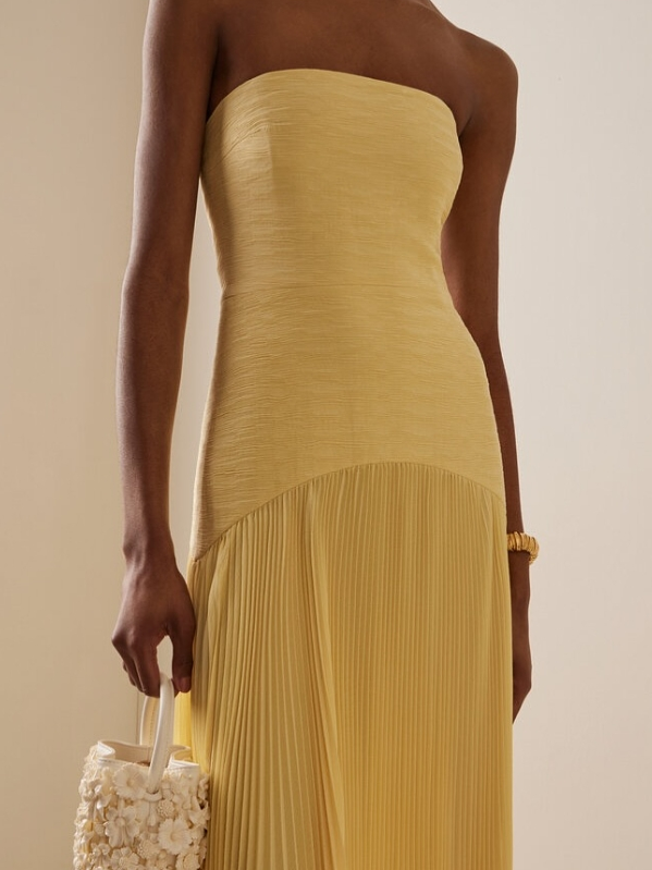 Yellow Strapless Maxi Dress